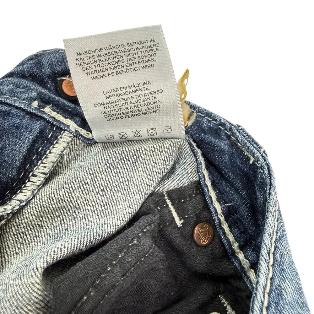 Miss Me Shorts Womens 30‎ Blue Denim Distressed Hem Embellished Trendy EUC
